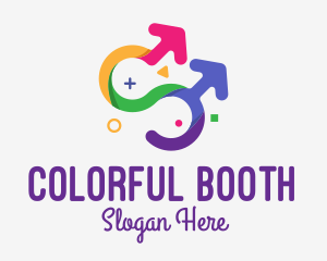 Colorful Gay Couple logo design