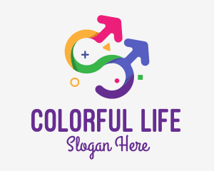 Colorful Gay Couple logo design