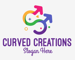 Colorful Gay Couple logo design