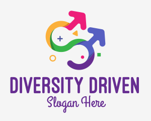 Colorful Gay Couple logo design