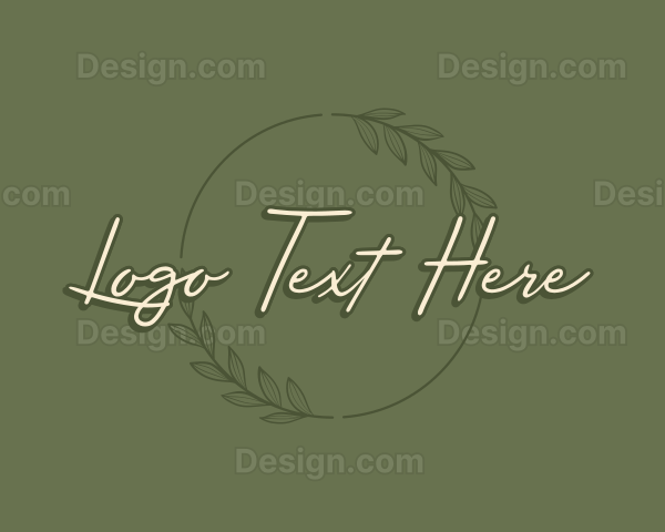 Organic Leaf Wreath Logo