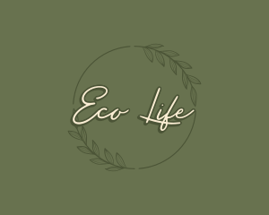 Organic Leaf Wreath logo design