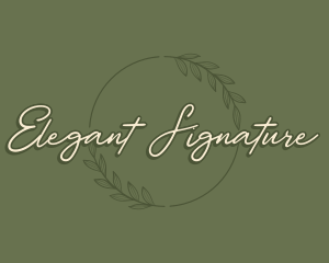 Organic Leaf Wreath logo design