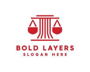 Pillar Legal Scales logo design