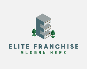 Modern Building Letter E logo design