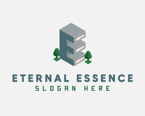 Modern Building Letter E logo design