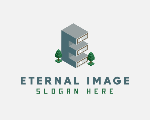 Modern Building Letter E logo design