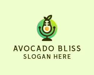 Microphone Avocado Podcast logo design