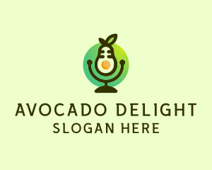 Microphone Avocado Podcast logo design