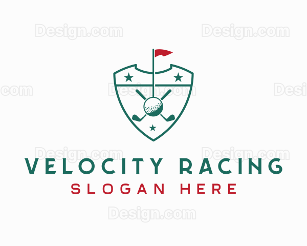 Sports Golf Course Shield Logo