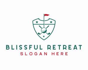 Sports Golf Course Shield  logo
