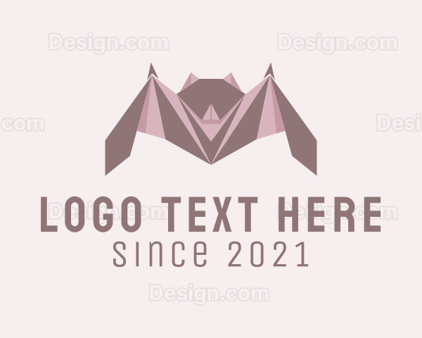 Geometric Bat Origami Logo