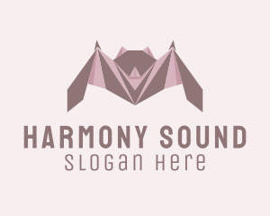 Geometric Bat Origami  Logo