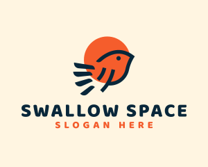 Sun Sparrow Bird logo