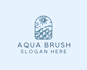 Ocean Beach Wave  logo design