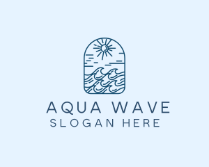 Ocean Beach Wave  logo design