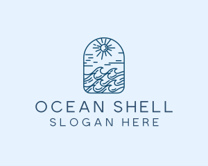 Ocean Beach Wave  logo design