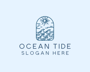 Ocean Beach Wave  logo design