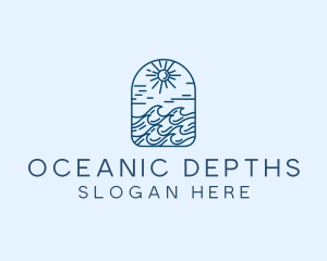 Ocean Beach Wave  logo design