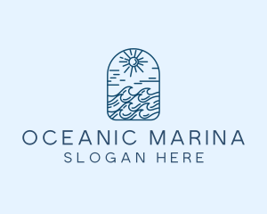 Ocean Beach Wave  logo design