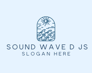 Ocean Beach Wave  logo design