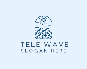 Ocean Beach Wave  logo design