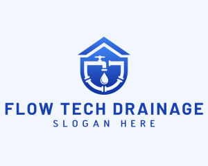 Drainage Faucet Plumbing logo design