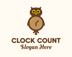 Owl Wall Clock logo design