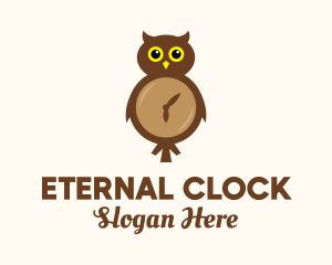 Owl Wall Clock logo design