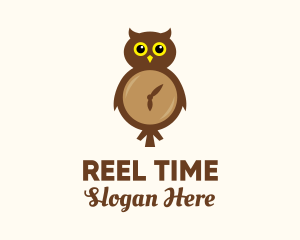 Owl Wall Clock logo design