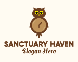 Owl Wall Clock logo design