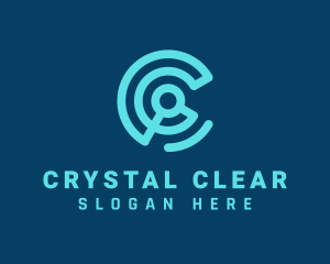 Digital Radar Letter C logo design