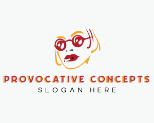 Female Smoking Cigar logo