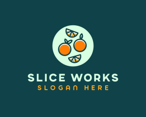 Orange Slice Fruit logo design