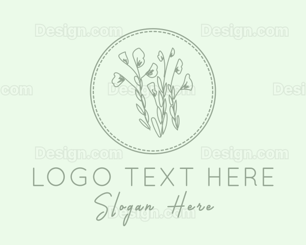 Natural Plant Embroidery Logo