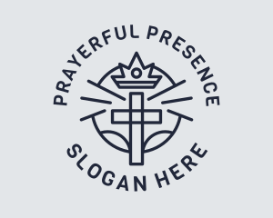 Crown Cross Worship logo design