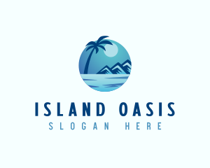 Tropical Vacation Island logo design