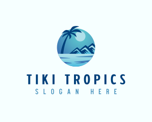 Tropical Vacation Island logo design