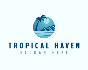 Tropical Vacation Island logo design