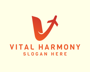 Aviation Airplane V logo design