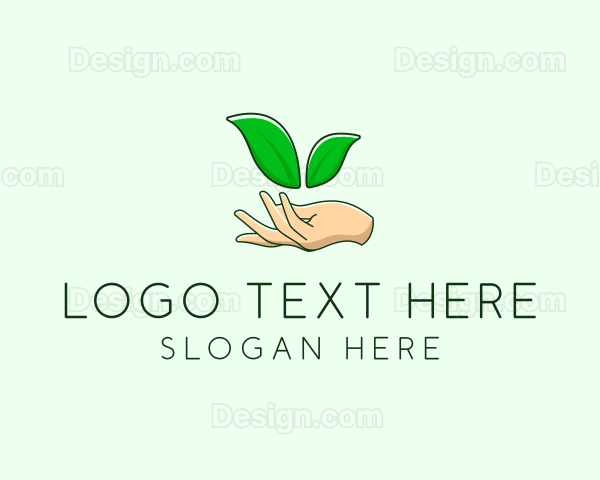 Seedling Hand Gardening Logo