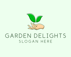 Seedling Hand Gardening logo design