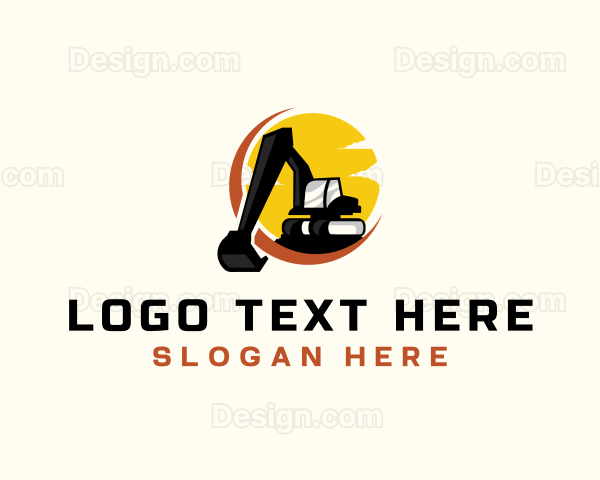 Excavator Backhoe Construction Logo