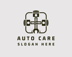 Wrench Piston Repairman Tools logo design