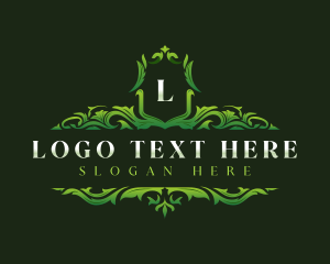 Shield Leaf Luxury Logo