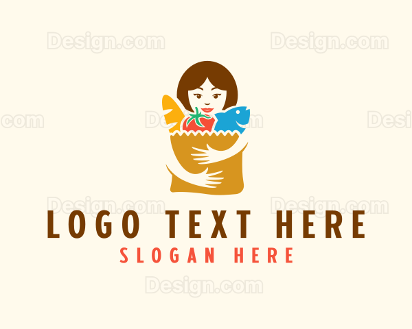 Supermarket Grocery Shopper Logo