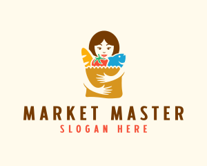 Supermarket Grocery Shopper logo design