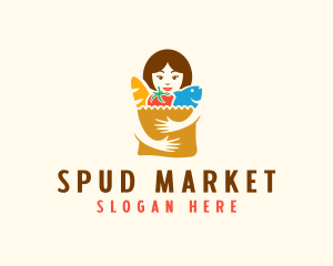 Supermarket Grocery Shopper logo design