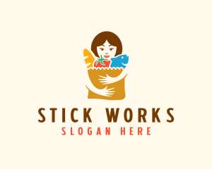 Supermarket Grocery Shopper logo design