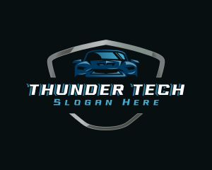 Sports Car Shield Logo